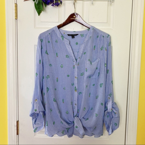 ZAC & RAHEL Blue Striped Button Down Shirt - Picture 7 of 15